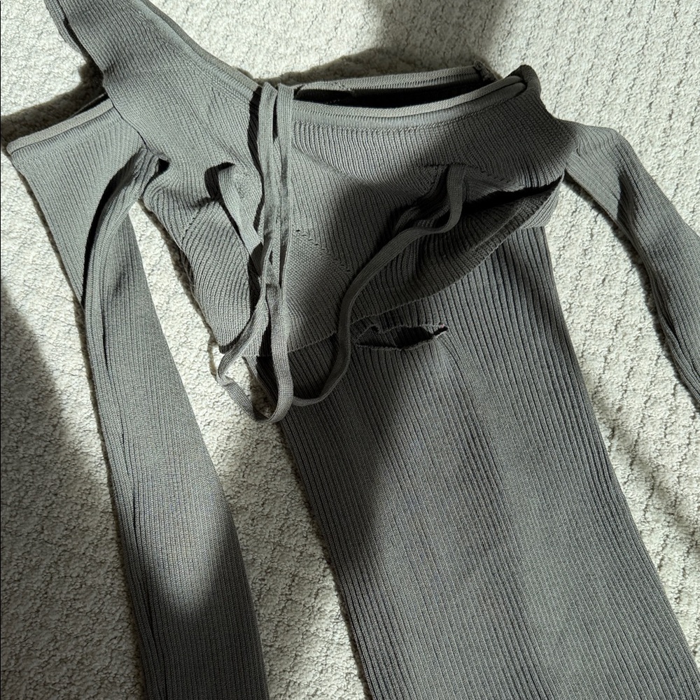 Source Unknown Ribbed Long Sleeve Asymmetrical To… - image 4